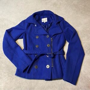 agazine Blue Peacoat Coat Anchor Buttons Size XS